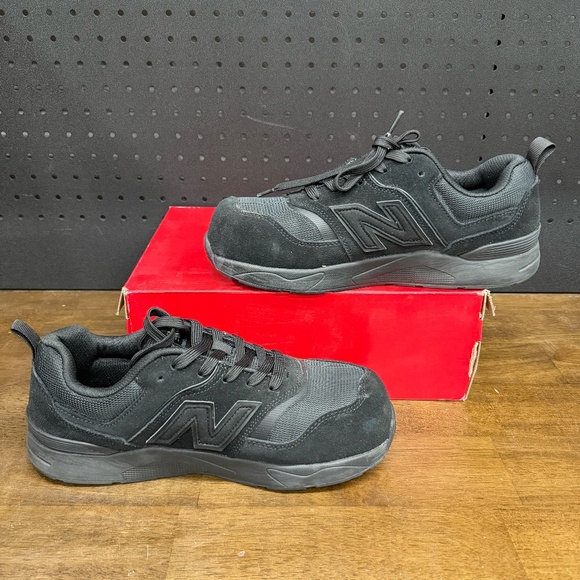 New W/ Box! Men’s New Balance Elite Lite SD10 Composite Toe Black Work Sneakers - Picture 2 of 5